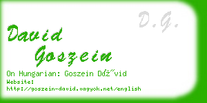 david goszein business card